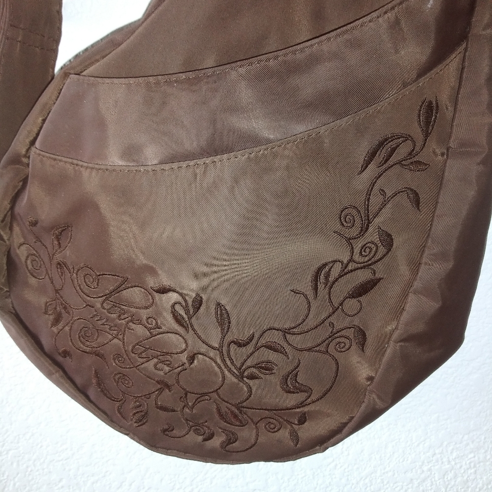 Ameri Bag Healthy Back Bag Brown Embroidered Bag - image 8
